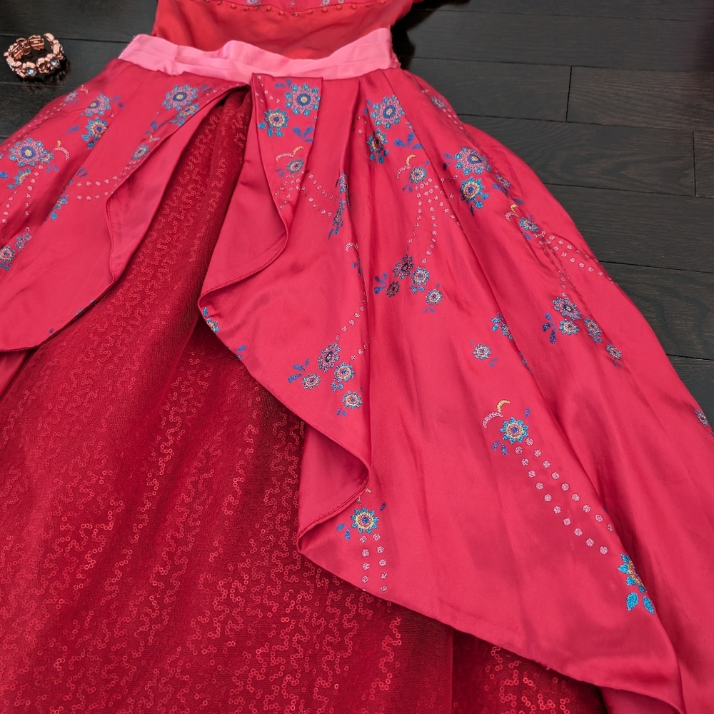 sz:5/6 Elena of Avalor girls Disney Princess dress/costume & bangle/bracelet - Picture 4 of 13